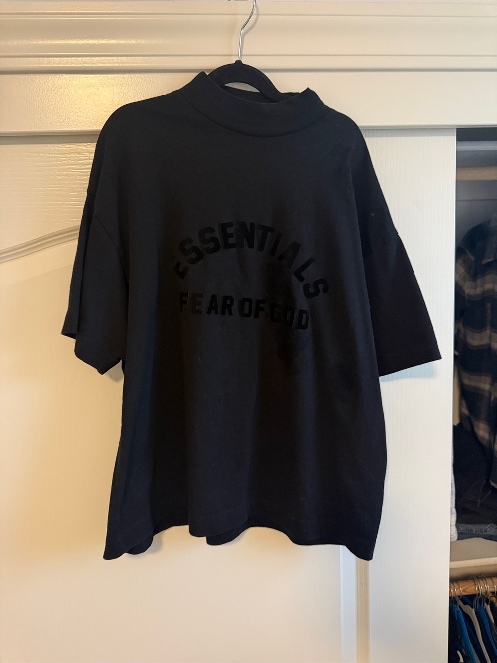 Essentials Black Crewneck Logo Sweatshirt